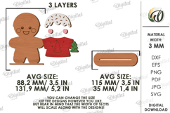 Christmas Gingerbread Laser Cut. Stand Decor SVG Product Image 2