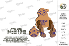 Wooden Christmas Character Lasercut. Polar bear SVG Product Image 2