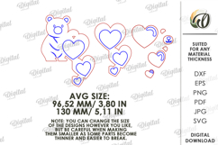 Valentine's Day Door Corner Laser Cut. Bear SVG Product Image 2