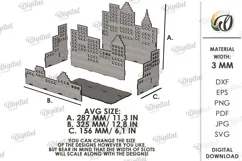 City Organizer Laser Cut. Desk Organizer. Pencil Holder SVG Product Image 2