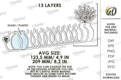 3D Candy holder vase Laser Cut. Mother's day gift SVG Product Image 2