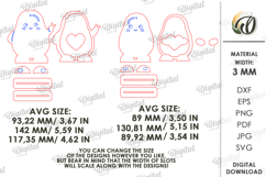 3D Valentine's Day Figurines Laser Cut. Stand Decor SVG Product Image 2
