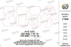 Hugging Panda Photo Frame Laser Cut. Kids Picture Frame SVG Product Image 2