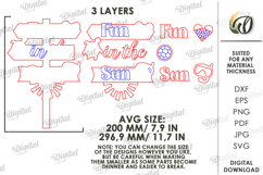 Summer Directional Sign Laser Cut. Summer Decor SVG Product Image 2