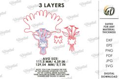 3D Mother's Day Gift Laser Cut. Handprint Ornament SVG Product Image 2