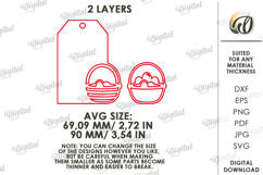 3D Easter Tag Laser Cut. Personalized Gift Tag SVG Product Image 2