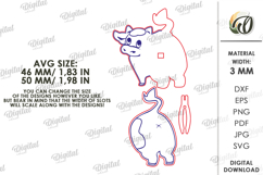 Car air freshener Laser Cut. Cow SVG Product Image 2