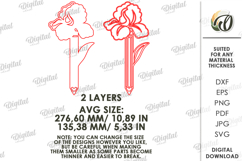 3D Teacher Pencil Flower Laser Cut. Teacher Gift SVG Product Image 2