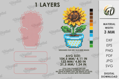 3D Bead Embroidery Stand Laser Cut. Beadwork SVG. Sunflower Product Image 2