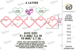 Mason Jar Valentine's Day Ornament Laser Cut. Valentine SVG Product Image 2