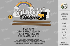 St Patrick's Day Word Stand Laser Cut. Rainbow Charm SVG Product Image 2