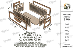 3D Home Organizer Laser Cut. Storage Box SVG Product Image 2