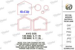 4th Of July House Laser Cut. Patriotic Stand Decor SVG Product Image 2