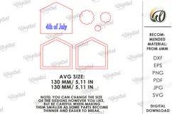 4th Of July House Laser Cut. Patriotic Stand Decor SVG Product Image 2