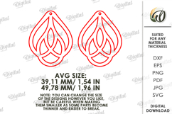 Dangle Earrings Laser Cut. Boho Dangle Earrings SVG Product Image 2