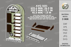 3D Weekly Menu Planner Laser Cut. Kitchen Organizer SVG Product Image 2