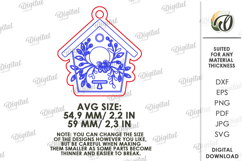 Floral Keychain Laser Cut. Boho Keyring. Birdhouse SVG Product Image 2