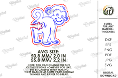 Funny Bread Bag Clip Laser Cut. Bag Clamp. Monkey SVG Product Image 2