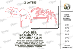 Halloween Skeleton Door Corner Lasercut. Halloween Decor SVG Product Image 2