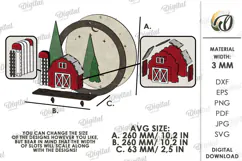 Christmas Village Round Sign Laser Cut. Wall Decor SVG Product Image 2