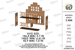 Amsterdam Dollhouse Shelf Laser Cut. Nursery Decor SVG Product Image 2
