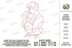 Love Line Art Decor Laser Cut. Wall Decor. Couple SVG Product Image 2