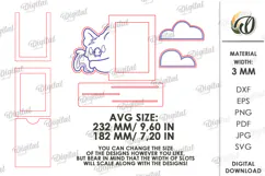Cute Baby Photo Frame Laser Cut. Kids Bat Frame Svg Product Image 3