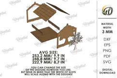 Bird Feeder Laser Cut. Hanging Bird Feeder House SVG Product Image 2