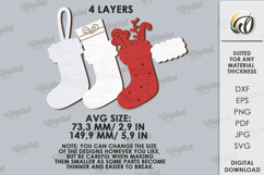 Christmas Stocking Laser Cut. Christmas Decor SVG Product Image 2