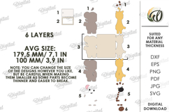 3D Animals Greetings Card Paper Cut. Cute Animals SVG Product Image 2