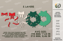 Christmas Wreath Laser Cut. Christmas Decor SVG Product Image 2