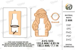 Christmas Mini Bottle Holder Ornament Laser Cut. Santa SVG Product Image 2