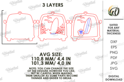 3D Summer Ornament Laser Cut. Wall Hanger SVG Product Image 2