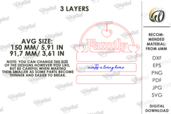 3D Family Sign Laser Cut. Home Decor SVG Product Image 2
