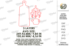 Rustic Cutting Board Laser Cut. Kitchen Cutting Board SVG Product Image 2