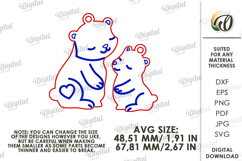 Double Valentines Keychain Laser Cut. Matching Key Ring SVG Product Image 2