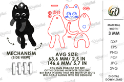 3D Hanging Animal Stress Relief Toy Laser Cut. Cat SVG Product Image 2