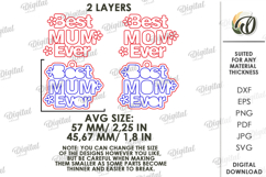 3D Mother's Day Keychain Laser Cut. Mother Keyring SVG Product Image 2