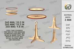 3D Tiered Tray Stand Laser Cut. Decorative Serving Tray SVG Product Image 2