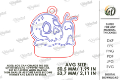 Halloween Keychain Laser Cut. Skull SVG. Spooky keyring Product Image 2