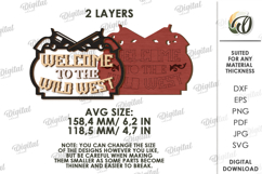 Cowboy welcome sign Laser Cut. Western SVG Product Image 2