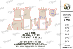 Hugging Giraffe Photo Frame Lasercut. Kids Picture Frame SVG Product Image 2