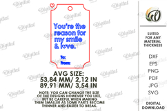 Valentine's Day Gift Tag Laser Cut. Valentine Gift SVG Product Image 2