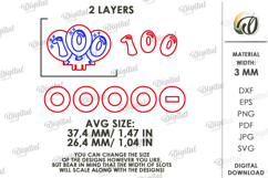 100 Days of School Pencil Topper Laser Cut. School SVG Product Image 2