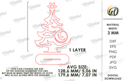 Christmas Tree with Ornament Laser Cut. Christmas Decor SVG Product Image 2