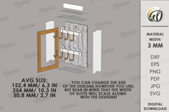 3D Key organizer box Laser Cut. Wooden Key Holder SVG Product Image 2
