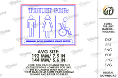 Restroom Sign Laser Cut. Bathroom Decor. Toilet Sign SVG Product Image 2