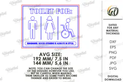 Restroom Sign Laser Cut. Bathroom Decor. Toilet Sign SVG Product Image 2