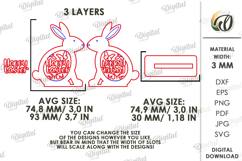 3D Easter Stand Decoration Laser Cut. Easter Bunny SVG Product Image 2