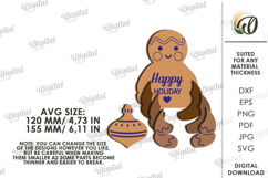 Wooden Christmas Character Lasercut. Gingerbread SVG Product Image 2